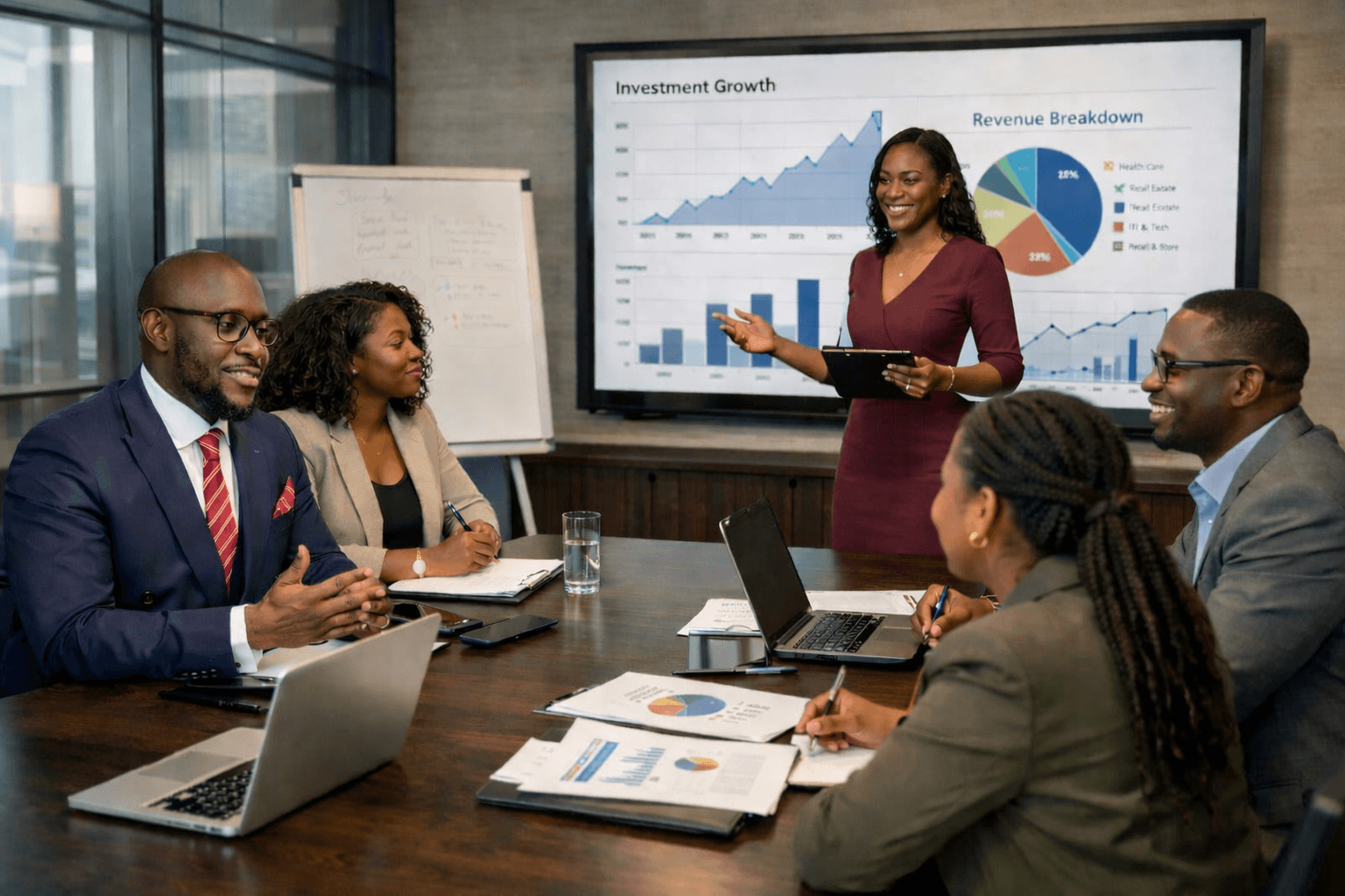 group of people have a meeting